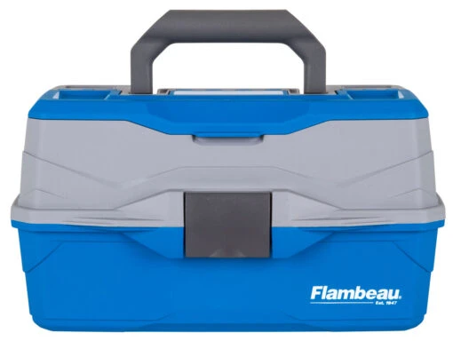 Flambeau 2 Tray Tackle Blue/Gray Hard Tackle Box -Deals Fishing Shop 6382TB 2Tray Closed