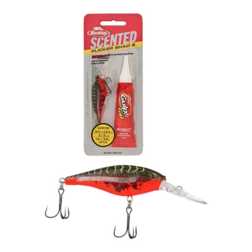 Berkley Scented Flicker Shad 5 - Red Tiger -Deals Fishing Shop Berkley ScentedFlickerShad RedTiger 5cm PKG 65355.1678367221