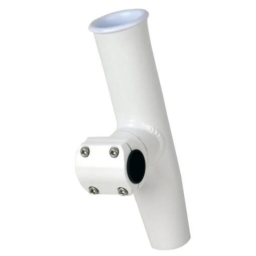 C.E. Smith Adjustable Mid Mount Rod Holder - 1-1/4" Or 1-5/16" OD - White Powder Coat Aluminum W/Sleeve & Hex Key -Deals Fishing Shop CW80707 98148.1672147618