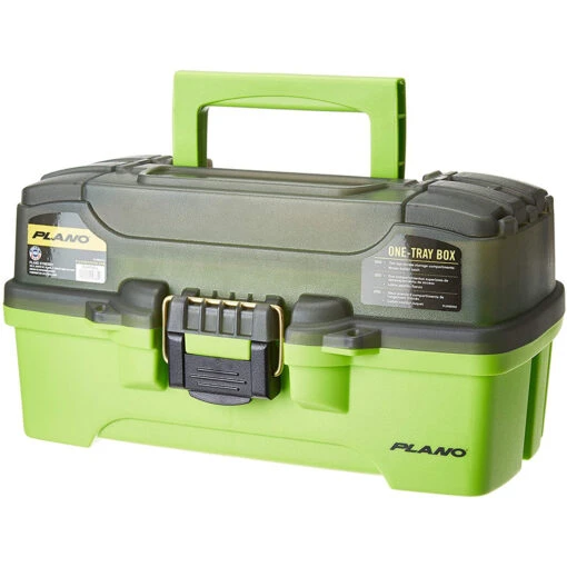 Plano 1-Tray Tackle Box W/Dual Top Access - Smoke & Bright Green -Deals Fishing Shop CW84730 1 07842.1671042548