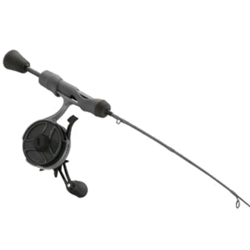 13 Fishing - FreeFall Ghost Stealth Edition Ice Combo 27" UL - FF Ghost + Tickle Stick (Reel Seat Handle) - Left Hand - Black/Grey Camo -Deals Fishing Shop Ghost Stealth Combo 1 37648.1666708116