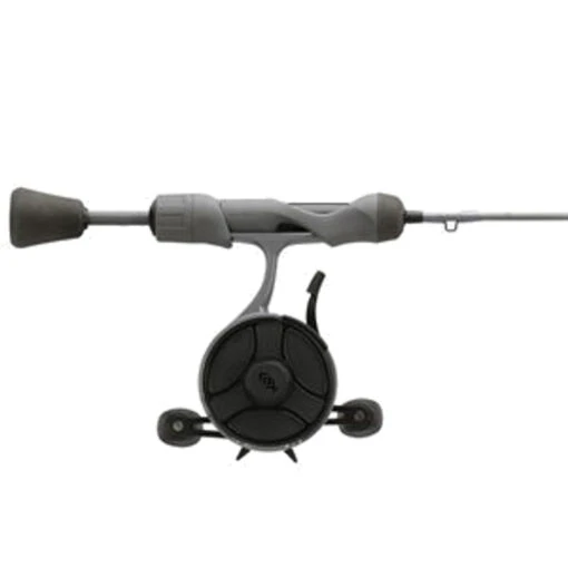 13 Fishing - FreeFall Ghost Stealth Edition Ice Combo 27" L - FF Ghost + Tickle Stick (Reel Seat Handle) - Left Hand - Black/Grey Camo -Deals Fishing Shop Ghost Stealth Combo 3 52857.1666708101