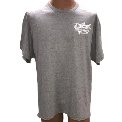 FISH307 Short Sleeve 2020-2021 Gray Anniversary Edition T-Shirt -Deals Fishing Shop IMG 4168 79374.1658936398