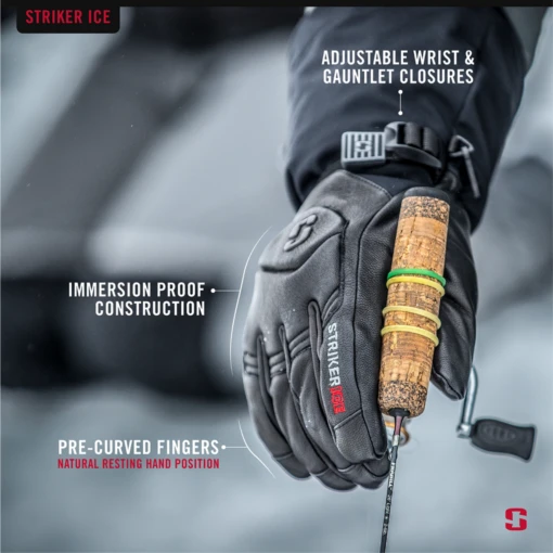 Striker Ice - SI Combat Leather Gloves -Deals Fishing Shop