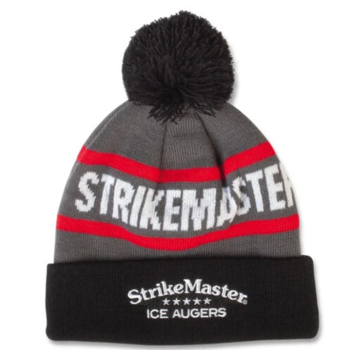 StrikeMaster® Pom Beanie - Black Grey Red -Deals Fishing Shop SMBEANIE2 30106.1601044134