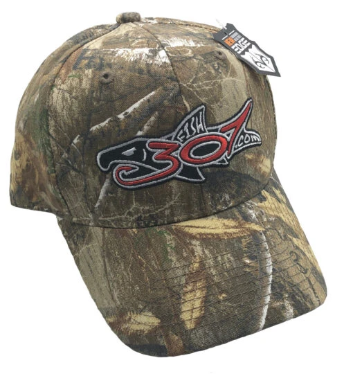 FISH307.com Realtree EDGE Camo Embroidered Logo Cap / Hat -Deals Fishing Shop fish307 camo hat 87132.1609783965