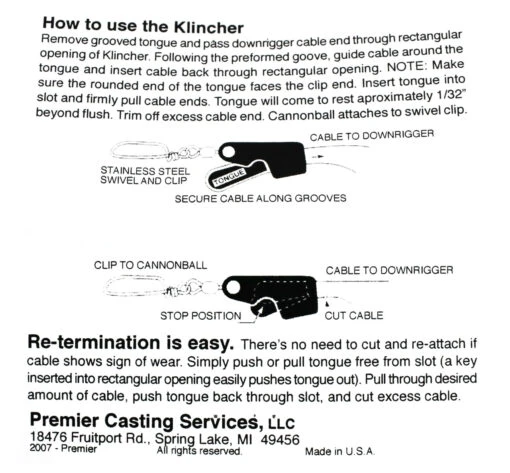 Tru Trac Klincher (Clincher) - Downrigger Cable Terminator - 2 PACK -Deals Fishing Shop how to use 97769.1676294624