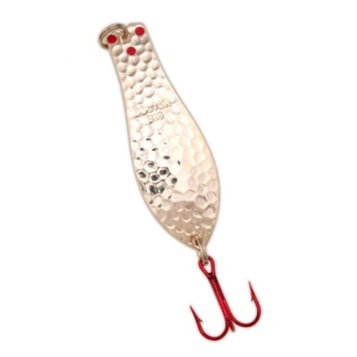 Yellow Bird - Premium Doctor Spoon With Red LazerSharp Hooks In (PM401) Hammered Nickel - 2.5" 3/8oz -Deals Fishing Shop pm265 401 78765.1647871180